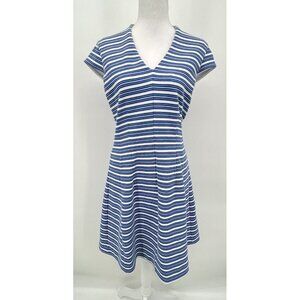 Lilly Pulitzer Bree Ottoman Striped Dress Sz M Blue Coastal  Nautical Sailor